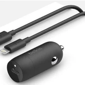BELKIN USB-C CAR CHARGER 20W +USB-C CABLE WITH LIGHTNING CONNECTOR